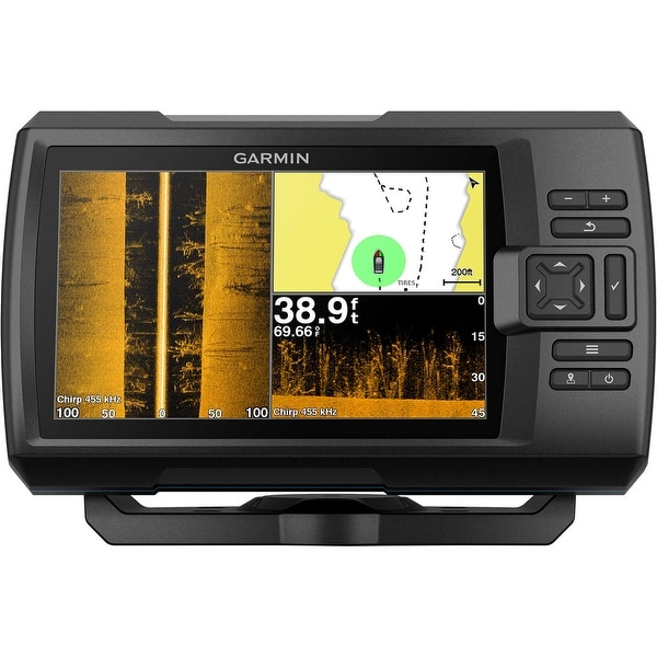Garmin STRIKER Plus 7SV Fishfinder with GT52HW-TM transducer. Opens flyout.