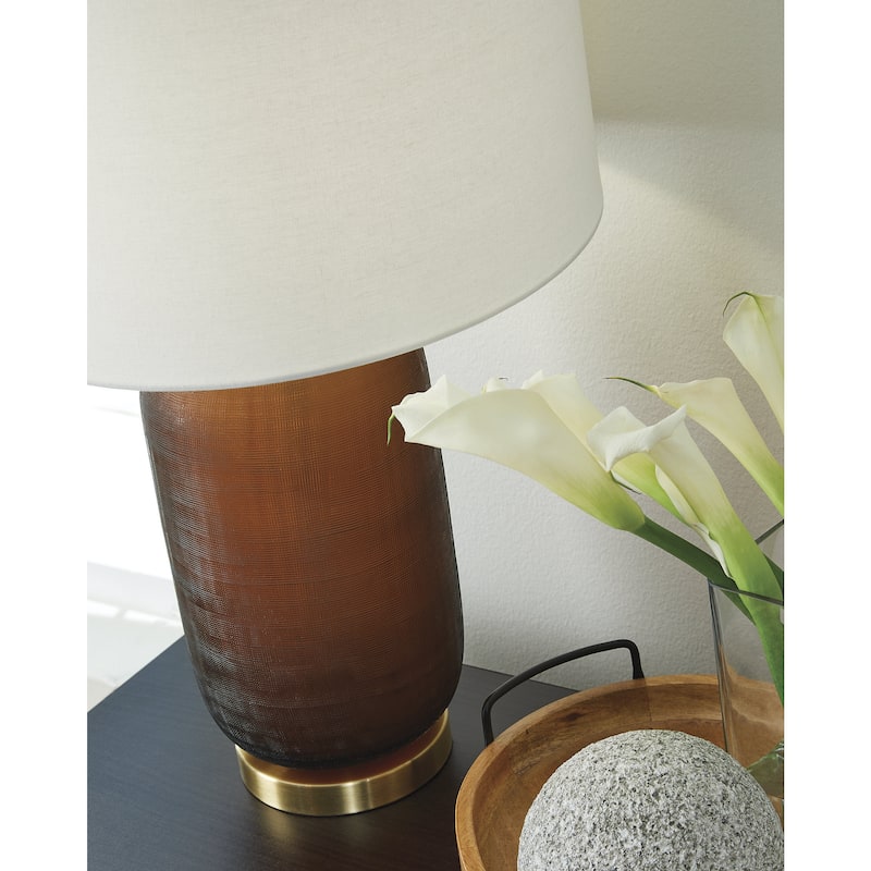 Signature Design by Ashley Farberman Brown Table Lamp - 15.88" W x 15.88" D x 26.75" H