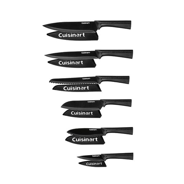 CUISINART ~ 10 Pc Black & White GEOMETRIC Cutlery Set