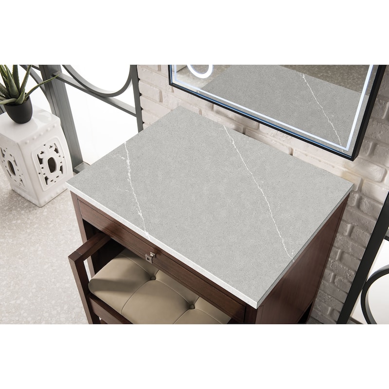 Athens 30" Countertop Unit (makeup counter), Mid-Century Acacia - 30 x 15 x 33.3
