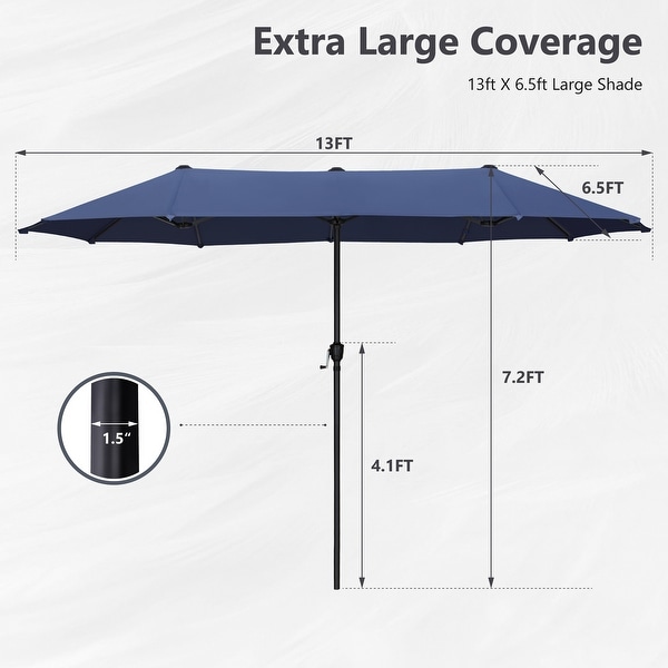 MAISON ARTS 13ft Double -Sided Patio Umbrella Extra Large