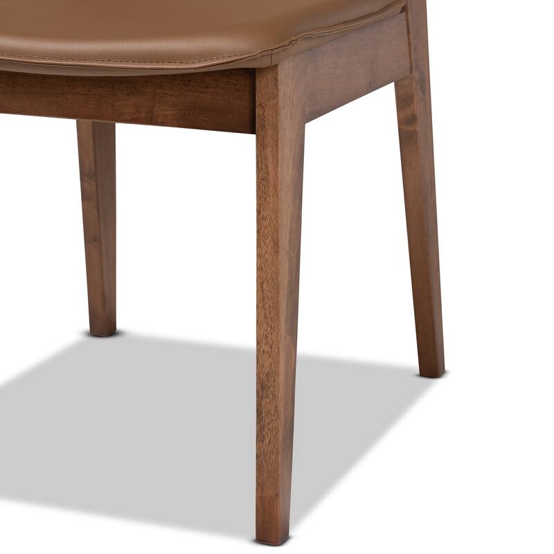 Afton Mid-Century Modern 2-Piece Short Back Dining Chair Set