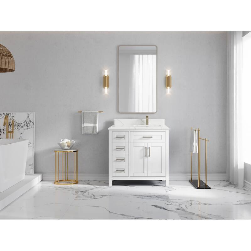 Willow Collections 36 in. W x 22 in. D Cambridge Right Offset Sink Bathroom Vanity with Countertop