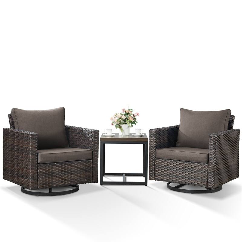 Outdoor Swivel Glider Chairs with Soft Cushion