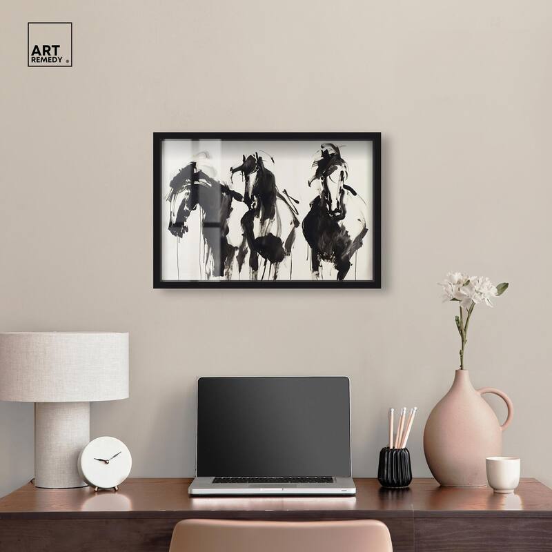 Horses in Ink Shadowbox by Art Remedy
