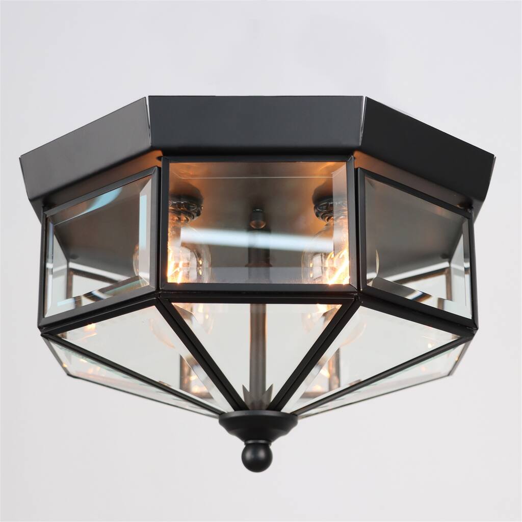 4 Light Industrial Flush Mount Ceiling Light Fixtures