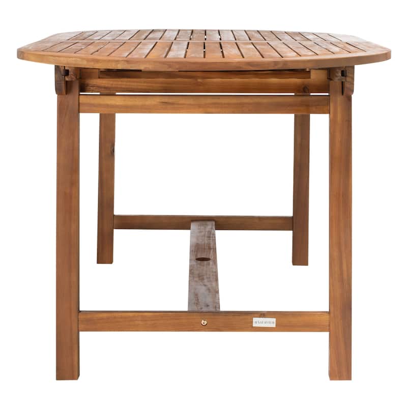 SAFAVIEH Linda 6-Chair 1-Table Extendable Patio Dining Set - 35Wx79Dx30H