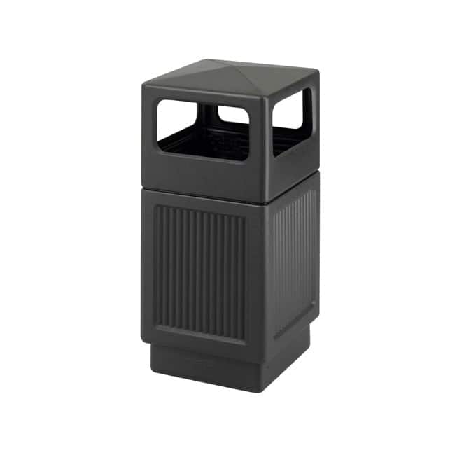 Safco Canmeleon Square 38-Gallon Outdoor Waste Receptacle - Black