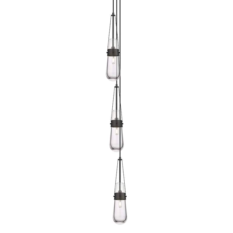 Innovations Lighting 103-452-1P-21-7 Milan Pendant Milan 3 Light 7" - Matte Black / Clear
