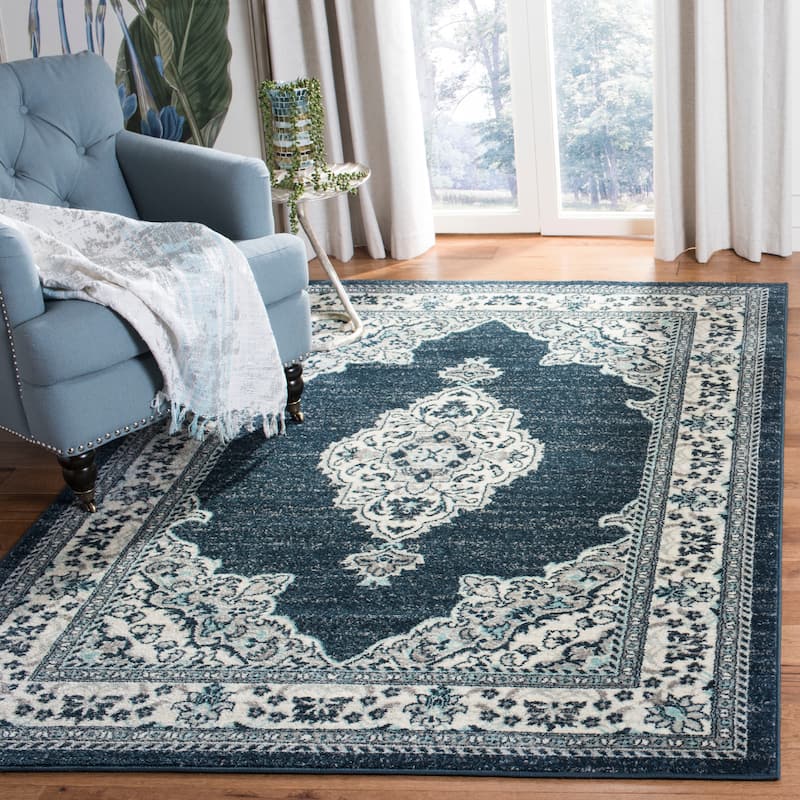 SAFAVIEH Madison Estela Vintage Boho Oriental Rug - 3' x 5' - Cream/Navy