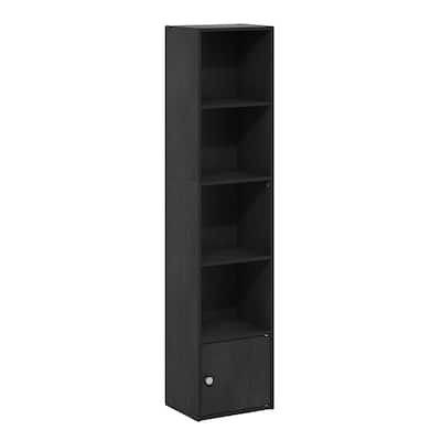Furinno Luder 5-Tier Shelf Bookcase with 1 Door Storage Cabinet