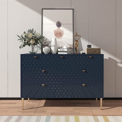 Modern Wood Freestanding Storage Accent Cabinet with 7 Drawers