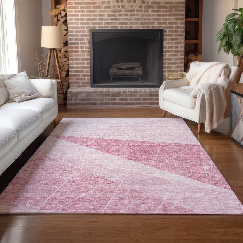Machine Washable Indoor/ Outdoor Chantille Modern Prism Rug