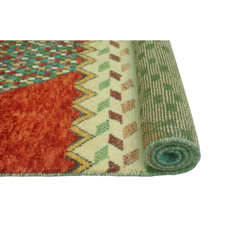 Balochi Rima Rust/Ivory Rug - 3'4" x 4'10"
