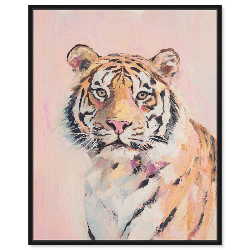 Quiet Tiger Canvas by Art Remedy - 20" x 24" - Black