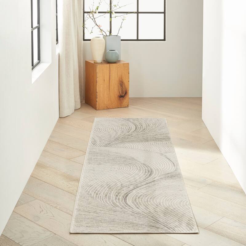 Calvin Klein CK029 Captivating Indoor only Ivory Contemporary Area Rug - Ivory - 2'3" x 7'3"