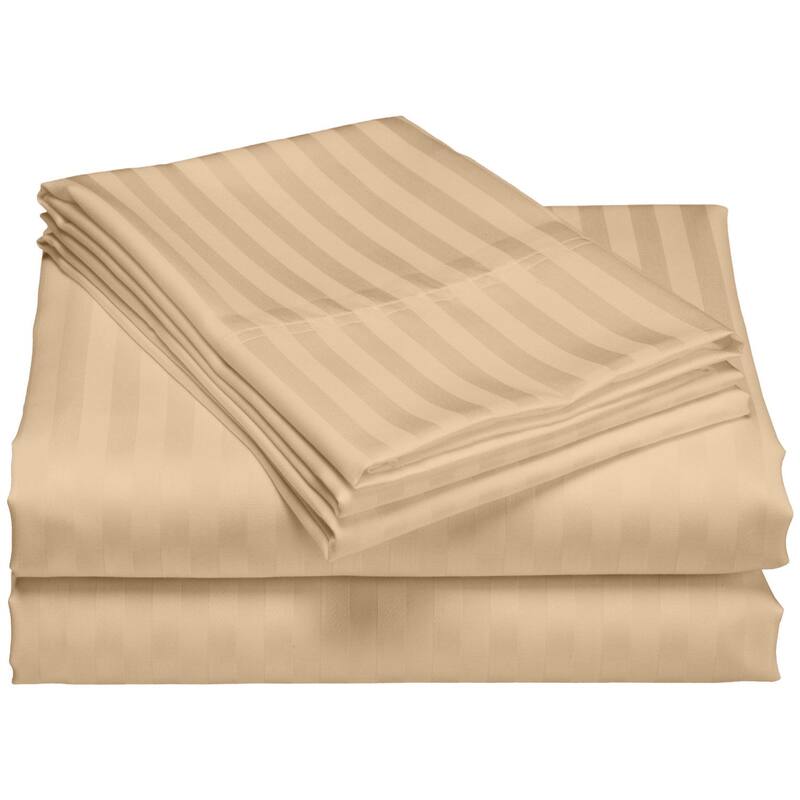 Striped 1200 TC Egyptian Cotton Deep Pocket Bed Sheet Set