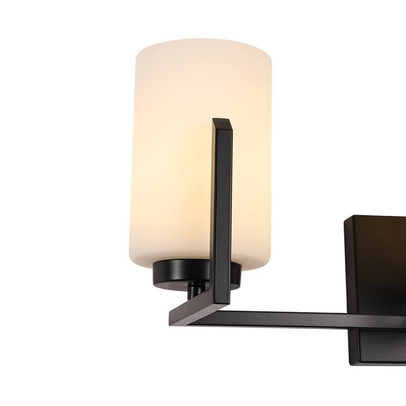 Mid-Century 3-Light Cylinder Opal Glass Wall Sconce Vanity Light