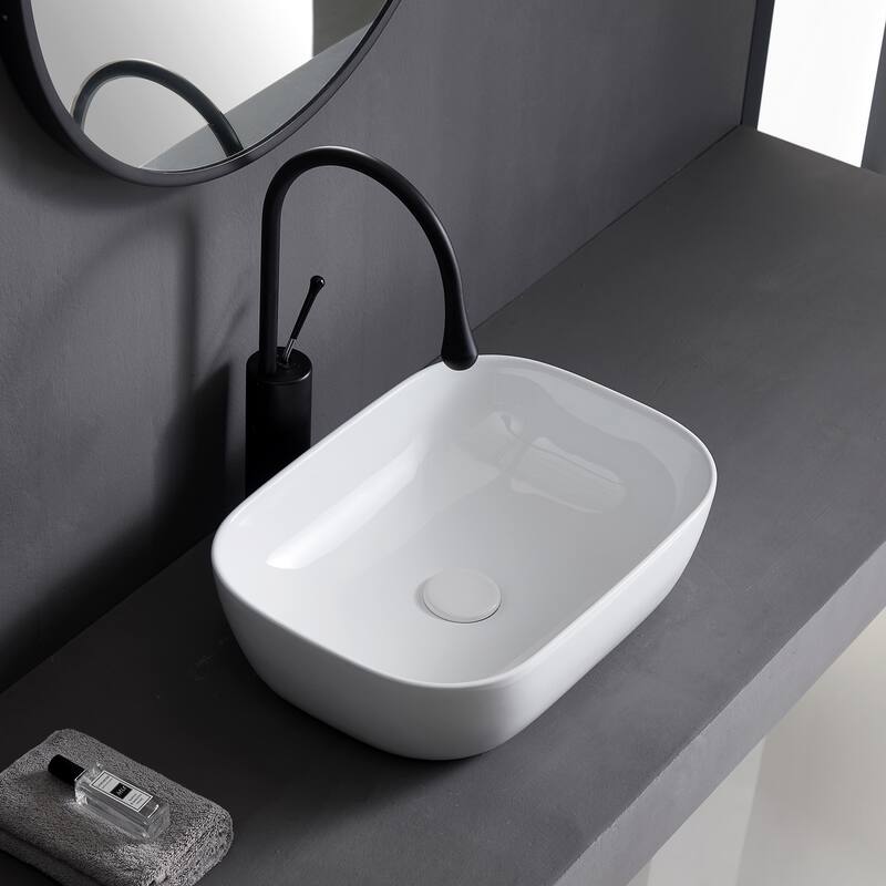 Eridanus 18" x 13" Ceramic Vessel Sink Powder Room Wash Basin