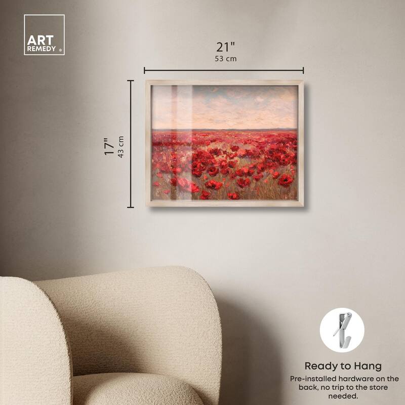Sea of Red Poppies I Shadowbox by Art Remedy