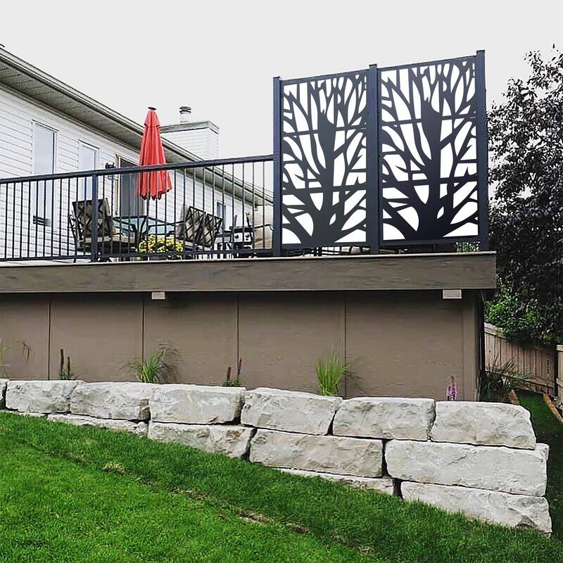 HighlanderHome Freestanding Modular Metal Privacy Screen, 4FtX 6Ft