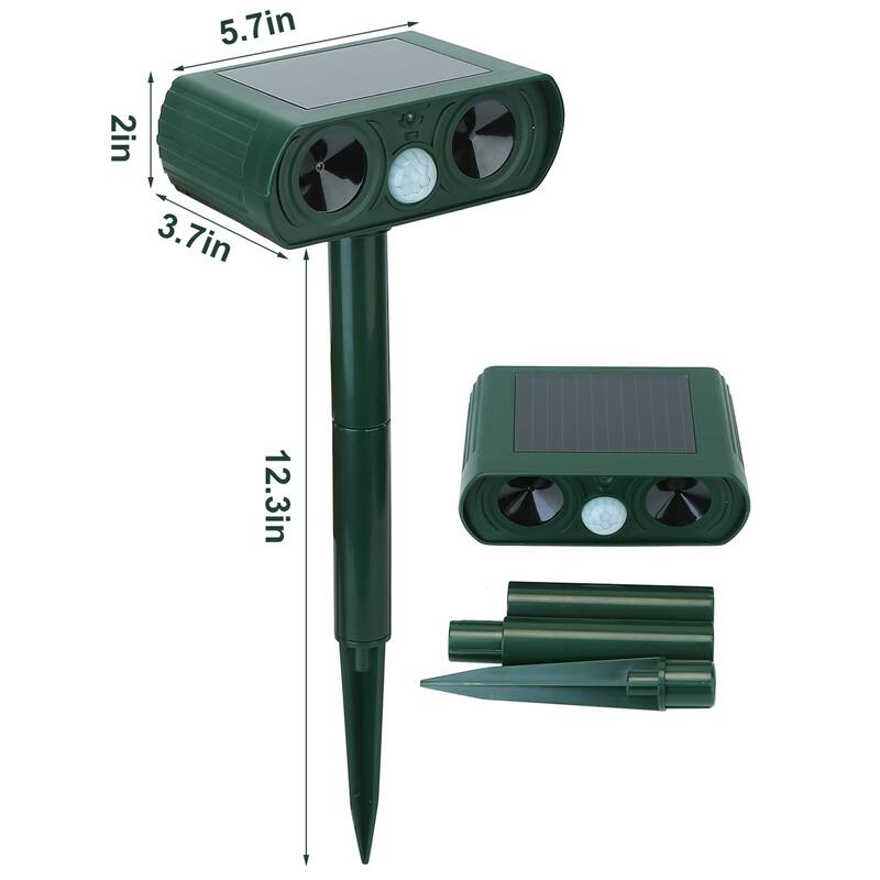 Solar Powered Motion Sensor Repellent IPX4 Waterproof Outdoor - Green