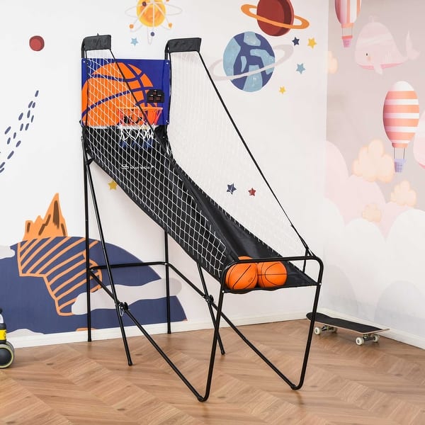 slide 2 of 9, Soozier Foldable Basketball Arcade Game Electronic Office Home Scoring Hoop Shot with Mutiple Modes