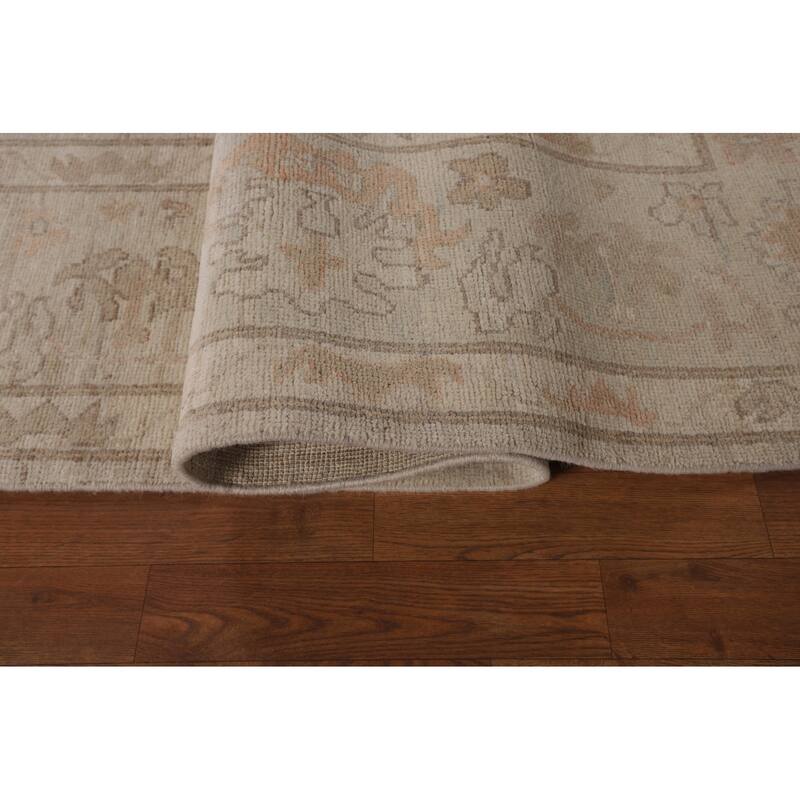Floral Oriental Oushak Turkish Area Rug Hand-Knotted Wool Carpet - 7'9"x 10'3"