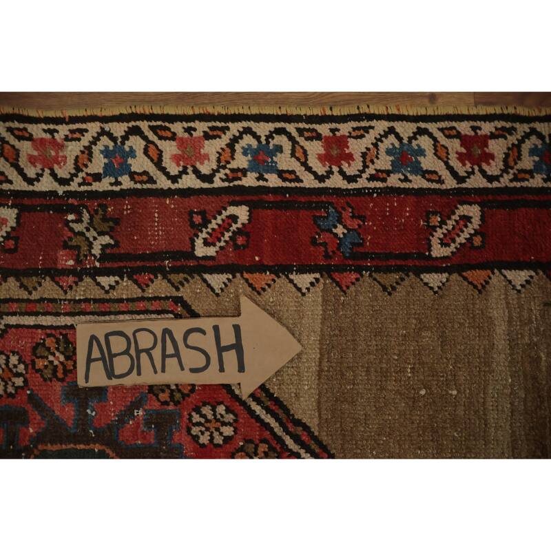 Hand Knotted Oriental 100% Wool Carpet Traditional Geometric Beige & Ivories Sarab Runner Rug - 12' 6'' X 2' 9''