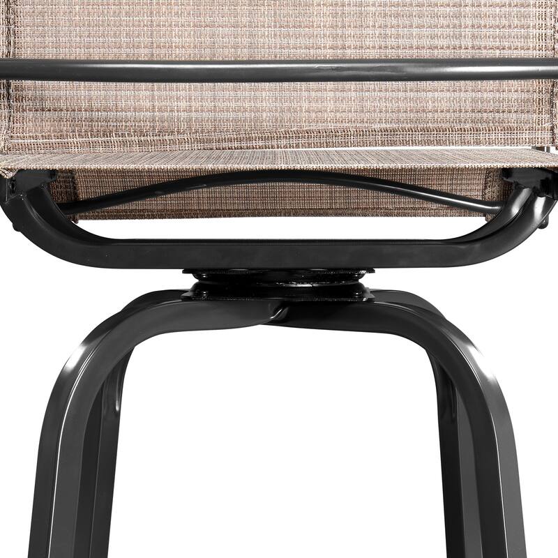 2 Pieces Wrought Iron Swivel Bar Chairs for Patio or Kitchen - 23.23" x 26.38" x 51.38"