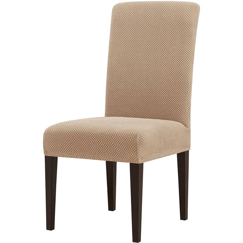 Subrtex 2 PCS Stretch Dining Chair Slipcover Textured Grain Cover