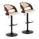 Option Cream Faux Leather/Walnut/Black Metal