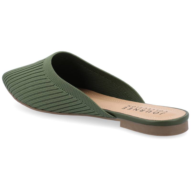 Journee Collection Women's Medium and Wide Width Aniee Slip On Almond Toe Mule Flats