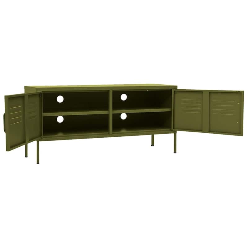 vidaXL TV Stand TV Unit Sideboard Home TV Console Media Unit Cupboard Steel - 41.3" x 13.8" x 19.7"