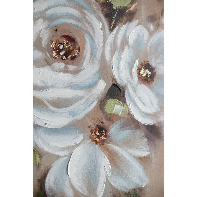 Modern Square Framed Framed Wall Decor Flower Canvas Print with Canvas, for Living Room Kitchen Foyer Office