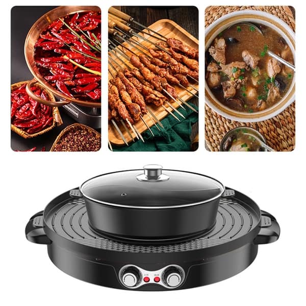 Electric Smokeless BBQ Hot Pot Grill Combo 2200 W On Sale Bed Bath