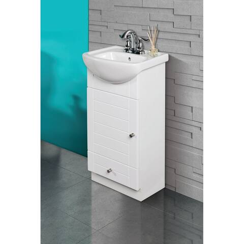 Fine Fixtures Petite 18-inch Wood White Bathroom Vanity