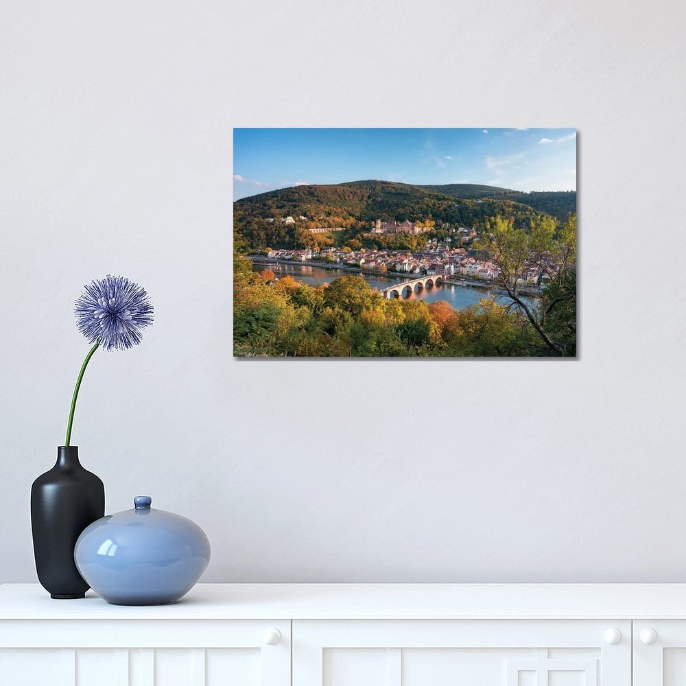 iCanvas "Autumn View Of Heidelberg Castle And Old Bridge, Baden-Wuerttemberg, Germany" by Jan Becke Canvas Print