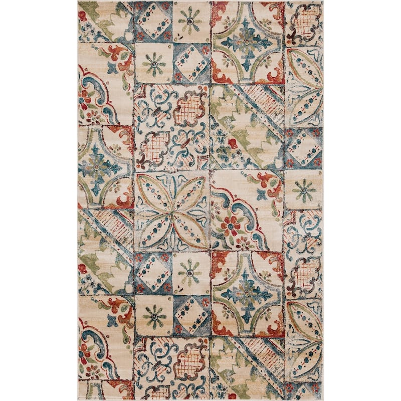 Superior Vanessa Vintage Floral Patchwork Indoor Runner or Area Rug
