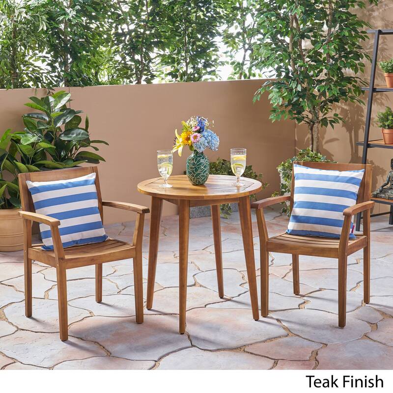 Stamford Acacia Wood Outdoor 3-piece Bistro Set by Christopher Knight Home