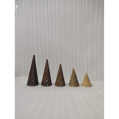 Extra Lg Christmas Tree w/Wavy Pattern Dark Walnut 7"H - Dark Walnut
