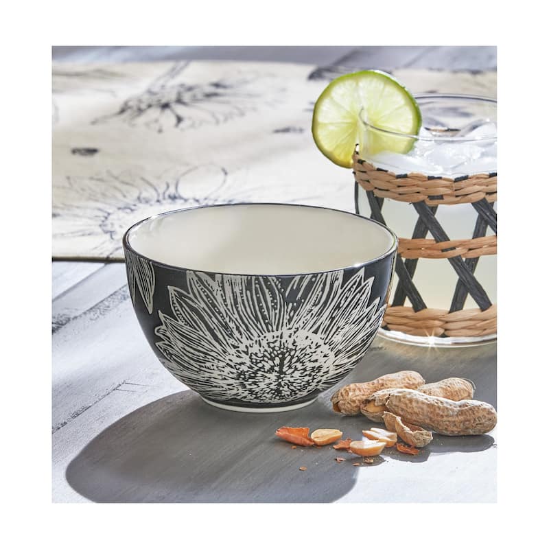 Let It Bee Multicolor Ceramic Snack Bowl 14oz Dishwasher Safe 3h x 4.75dia Perfect for Spring Dining