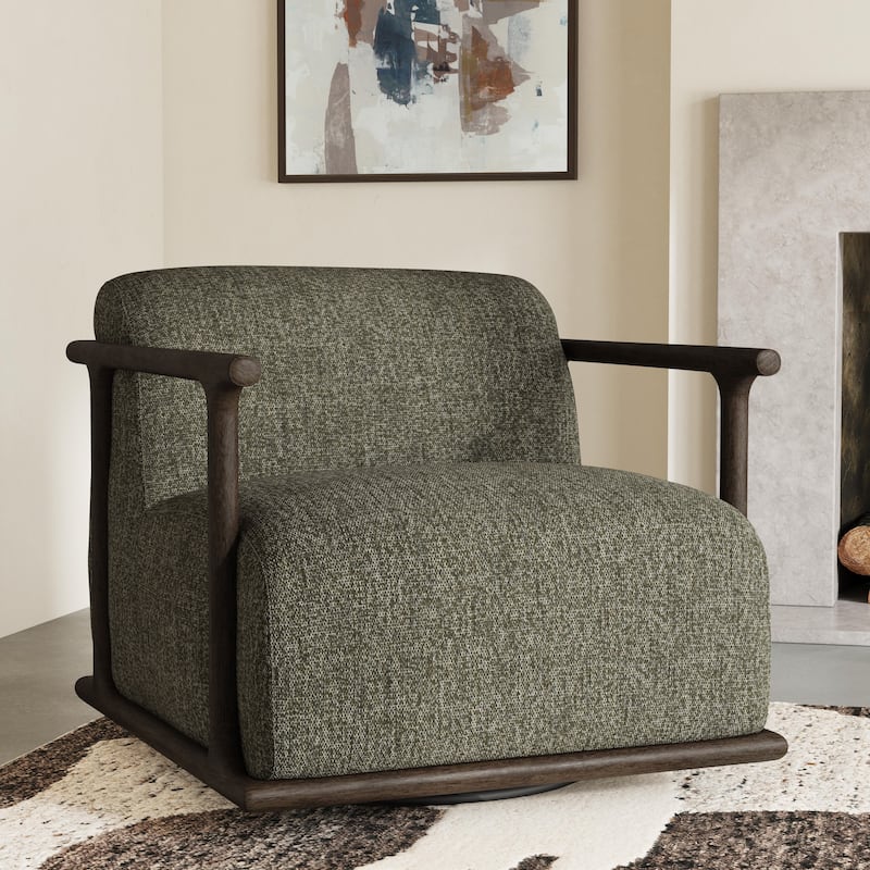 Classic Home Lucia Boucle Swivel Accent Chair