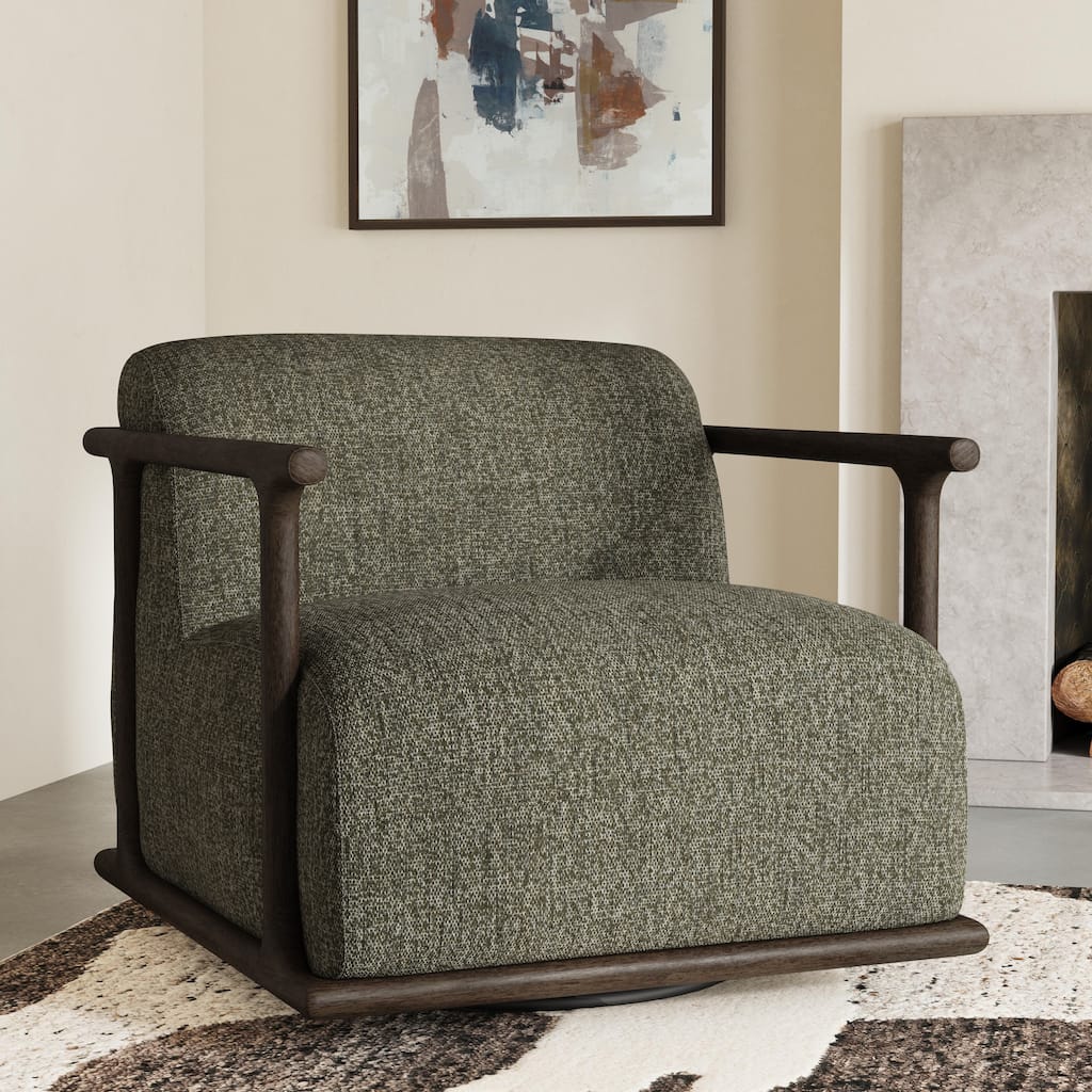 Classic Home Lucia Boucle Swivel Accent Chair