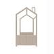 preview thumbnail 5 of 6, Twin Velvet House Bed with Pine Frame - Semi-Enclosed for Sleep & Play