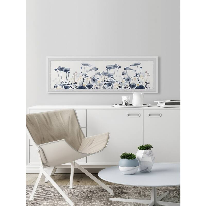 Blue Eyes Framed Painting Print - Wall Art Home Decor - Neutral Floral Artwork