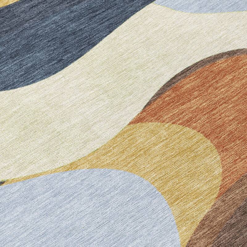Machine Washable Indoor/Outdoor Casual Contemporary Chantille Rug