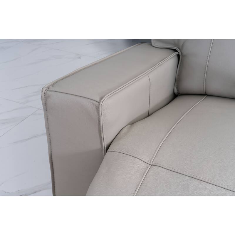 Abbyson Layton Top Grain Leather Dual Power Recliner