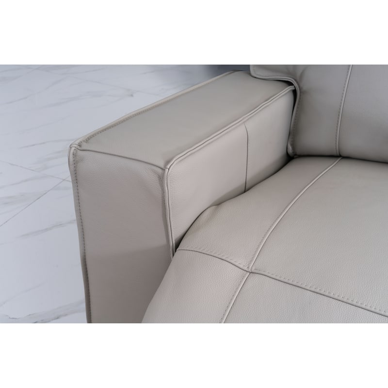 Abbyson Layton Top Grain Leather Dual Power Reclining Loveseat