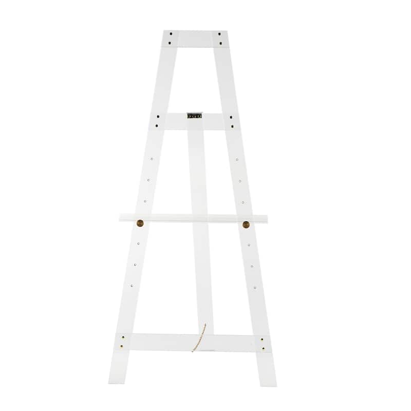 Acrylic Plastic Adjustable 7 Tier Display Easel with Silver or Gold Accents and Chain Support - Clear - Roche River Decor - Clear Gold - 57"H